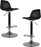 Juego de 2 sillas altas con altura ajustable, respaldo y asiento acojinado baja a un gran precio