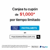 Cupón Macstore Regreso a Clases de $1,000 de descuento pagando con Paypal