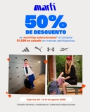 50% de descuento en Mochilas con compra mínima de calzado en Martí