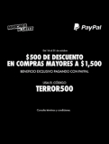 Promo Máscara de Latex: $500 de descuento en compra mínima con Paypal