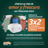 En Tintorerías Max 3×2 en edredones, chamarras, suéteres y chalecos