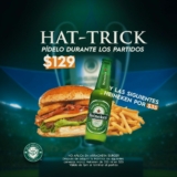 Promoción Hat Trick McCarthy’s: hamburguesa, papas y Heineken 355ml por $129 durante partidos