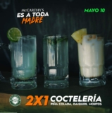 En McCarthy’s 2×1 en piñas coladas, mojitos y daiquiris hoy por el Día de las Madres