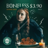 Promoción McCarthy’s Game of Thrones: Boneless a $3.90 c/u este domingo 26 de mayo