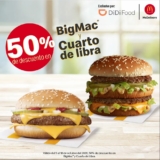 En McDonalds 50% de descuento en Big Mac y Cuarto de Libra en pedidos por DiDi Food