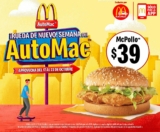 Cupón McDonalds Semana del Automac: hamburguesa McPollo por $39 y más