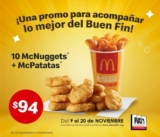 McDonalds cupones Buen Fin 2020 desde $84 pesos
