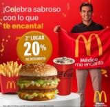 Cupón App McDonald’s 20% de descuento en McTrío Mediano Big Mac por el 3er lugar de Checo Pérez