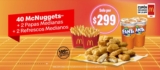 Cupón App McDonald’s: 40 McNuggets + 2 papas + 2 refrescos por $299