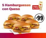 Cupón McDonalds de 5 hamburguesas por $99 pesos