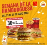 Cupón App McDonalds Semana de la Hamburguesa: 30% de descuento en McTríos participantes