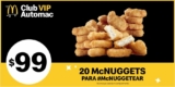 Cupón McDonalds de 20 McNuggets por $99 pesos