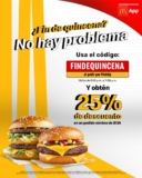 Cupón McDonald’s Fin de Quincena del 25% de descuento al pedir por Pickup