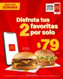 Cupón de la Semana App McDonald’s: 2 hamburguesas a elegir entre doble con queso o McPollo por $79