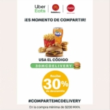 Cupón McDonalds 30% de descuento al pedir por Uber Eats