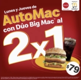 Promoción McDonalds 2×1 en Dúo Big Mac los lunes y jueves por AutoMac