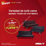 En MEGA Soriana sofás camas varios modelos a sólo $1,898
