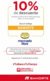 Código Mercado Libre de 10% de descuento adicional al pagar con Banorte