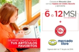 Promoción Mercado Libre Banorte de 10% de bonificación en compras a 12 MSI