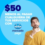 Promoción Mercado Pago de $50 de descuento en tu primer pago de servicios