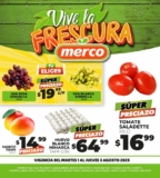 Ofertas Merco frutas y verduras del 1 al 3 de agosto