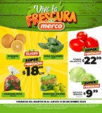 Ofertas Merco frutas y verduras del 10 al 12 de diciembre 2024