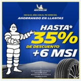 Promo enero 2026 Michelin: hasta 35% de descuento + 6 msi