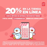 Cupón Miniso 20% de descuento en toda la tienda en línea con método de entrega recoger en tienda