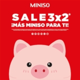 Sale Miniso de 3×2 en productos con etiqueta roja