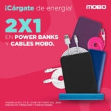 2×1 en power banks y cables para celular en Mobo esta semana