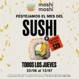 Promoción Mes del Sushi Moshi Moshi: Sushi de banda a $29 los jueves