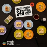 En Moshi Moshi rollos de 4 piezas a $45 de lunes a miércoles