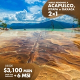 Promoción Mundo Joven: 2×1 en vuelos redondos a Acapulco, Ixtapa o Oaxaca