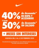 Hasta 50% de descuento en Calzado y más en sucursales participantes de Nike Factory Store