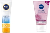 Combo Nivea con protector solar control Brillo Nivea Sun + gel limpiador con agua de rosas Nivea MicellAir bajan a su menor precio