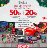 Nueva promoción Sears Reyes Magos: Hasta 50% de descuento + 20% adicional en juguetes y videojuegos seleccionados