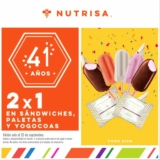 Nutrisa 2×1 en paletas, sandwiches y yogocoas hoy 23 de septiembre por su 41 Aniversario