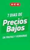 Ofertas HEB 7 en frutas y verduras del 18 al 24 de diciembre
