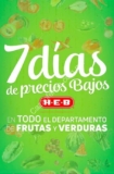 Ofertas HEB Frutas y verduras del 6 al 12 de marzo de 2018