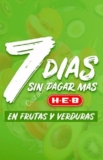 Ofertas HEB en frutas y verduras 7 Días de precios Bajos 29 de enero al 4 de febrero 2019