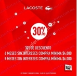 Ofertas Lacoste El Buen Fin 2018: 30% de descuento + meses sin intereses