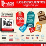 Ofertas Llano de la Torre Buen Fin 2017: del 5% al 50% de descuento