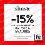 Ofertas Shasa Buen Fin 2017: 15% de descuento en toda la tienda