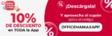 Cupón Office Depot de 10% de descuento en toda la tienda al comprar por la app