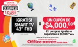 Venta Nocturna de Regreso a Clases Office Depot: Compra $9,999 y llévate Pantalla de 43” GRATIS o un cupón de $4000