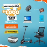 Cupón OfficeMax de $1,000 pesos de descuento en compras desde $5,000 pagando con Kueski Pay
