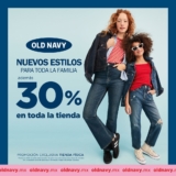 En Old Navy 30% de descuento en todas las tiendas físicas