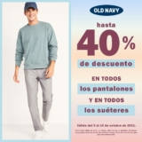En Old Navy hasta 40% de descuento en todos los pantalones y suéteres