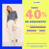 Promoción Old Navy: Hasta 40% de descuento en pantalones, shorts y tops