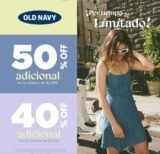 En Old Navy 50% de descuento directo adicional con compra mínima